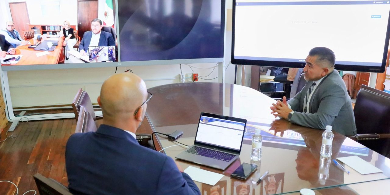 PRESIDENTE COMPARTE AVANCES DE PROCEDIMIENTOS EN LÍNEA CON PJ DURANGO